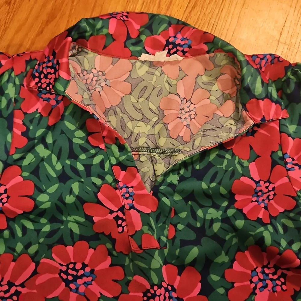 Floral Green and Pink Dress - Picture 3 of 5